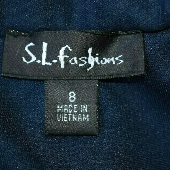 SL Fashions Flattering Blue Sequins-Chiffon Navy Blue Dress Bare Shoulders  8 - Picture 4 of 12